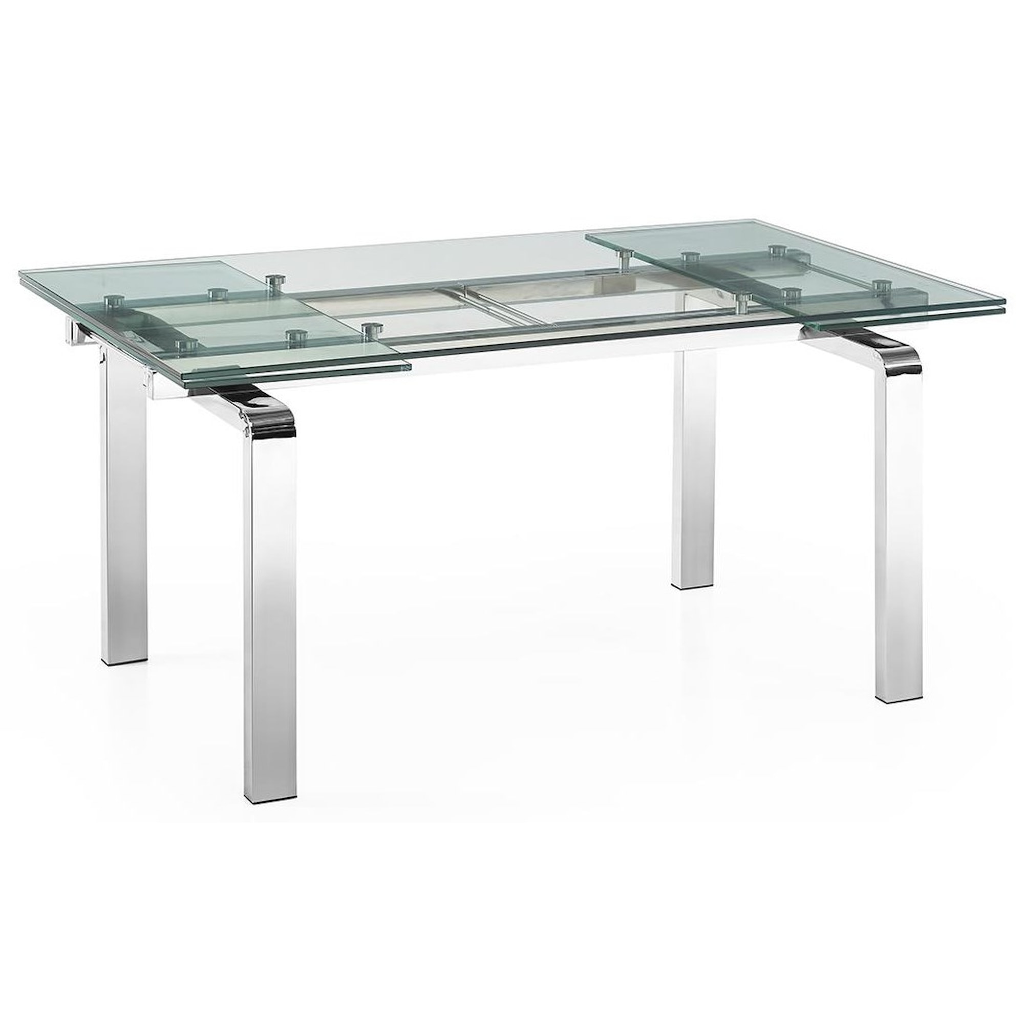 Casabianca Dining Tables BSD2048SS Glass Extension Table with